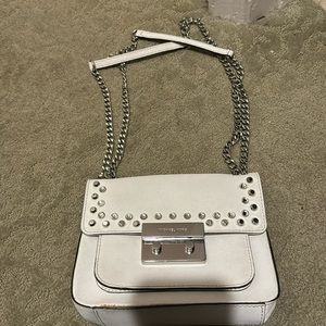 Michael kors white bling crossbody purse